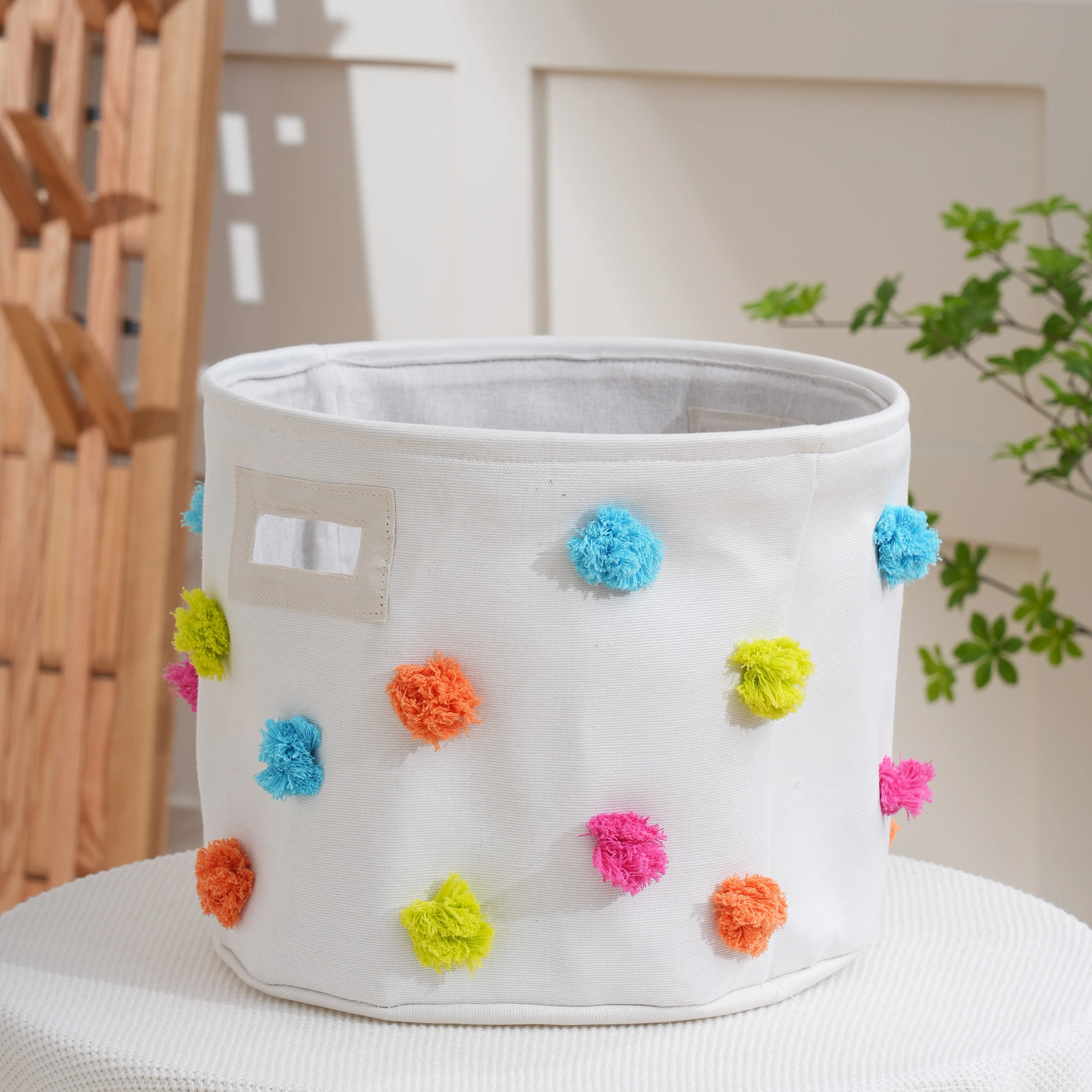 cotton cord rope Custom hand-woven basket multi-functional large capacity storage and cleaning laundry basket