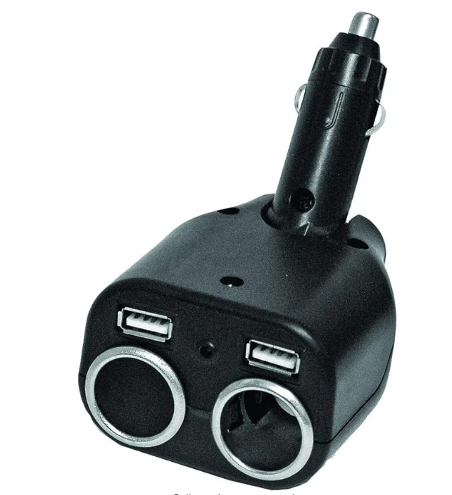 2 Way Car Cigarette Lighter Socket Splitter Dual LED 5V Mobile Phone Quick Charge USB Multi Phone Quick Cigar Lighter Extension