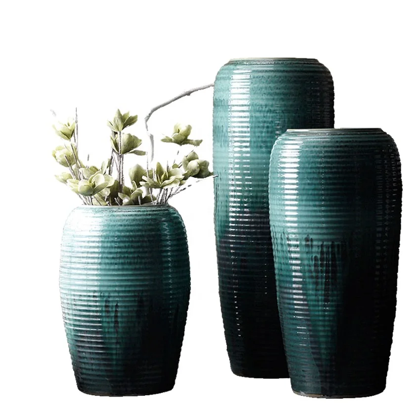 Chinese high temperature large ceramic flower floor vase color glazed big decoration vase home decor luxury