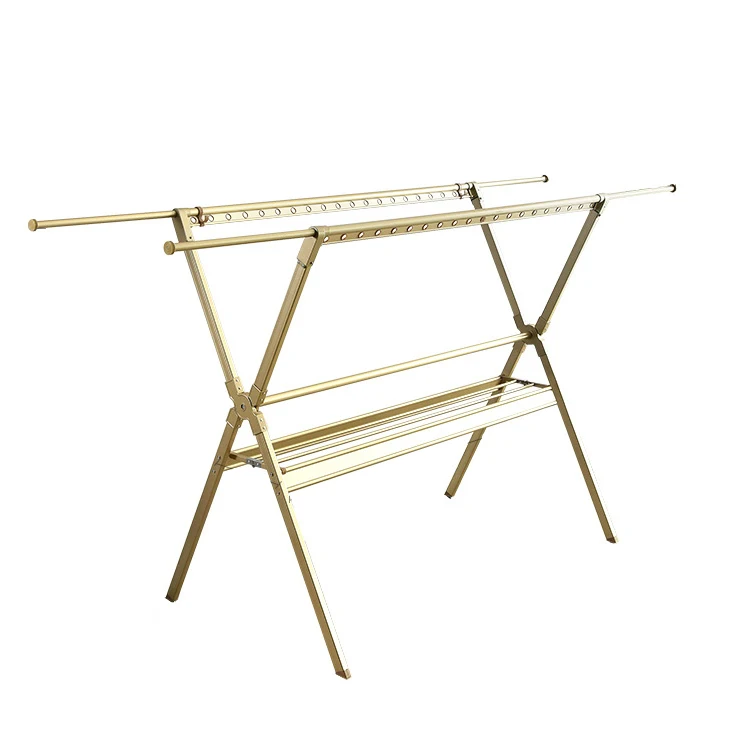 Factory Direct Selling Aluminum Stand Folding Clothes Hanger Rack