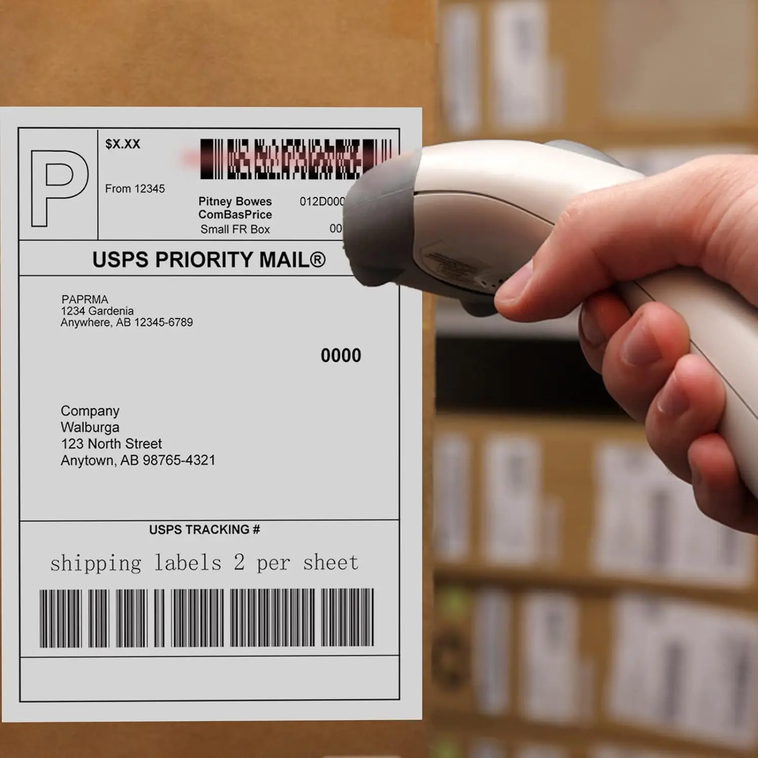 Recyclable a4 laser self adhesive  paper white label shipping label 4 per sheet self-adhesive