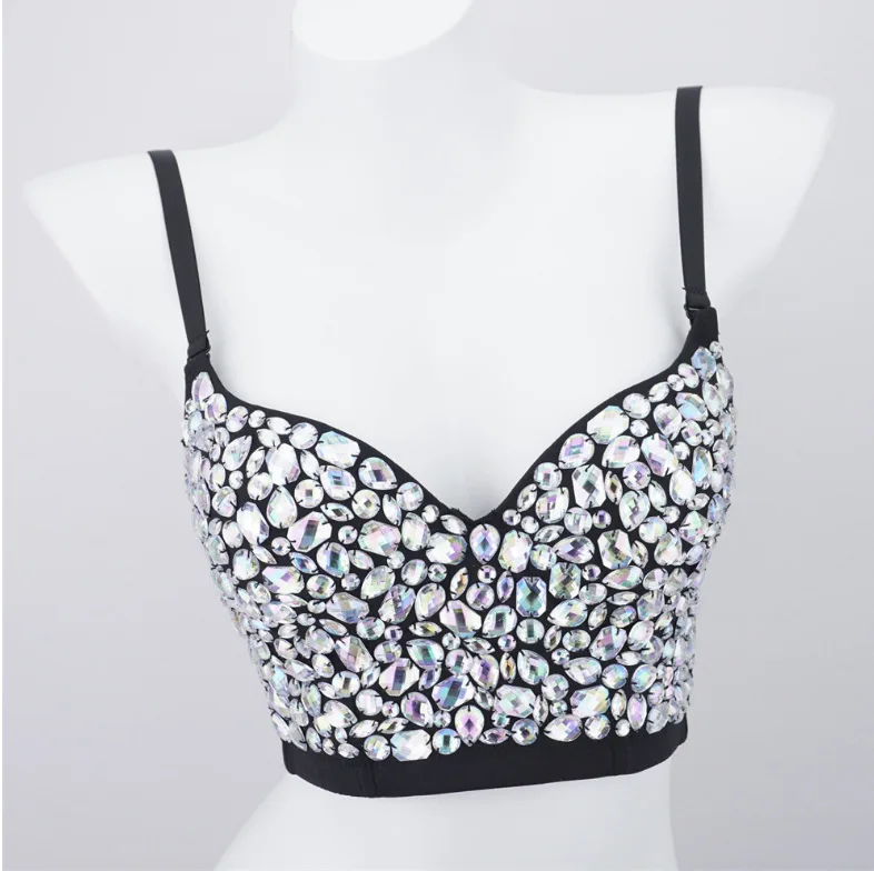 Warehouse Original Design Outside Wear Slim Shape Corset Top Sling Small Vest Sexy Corset Sequin Belly dance