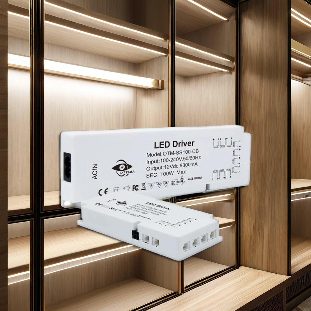 New ERP 12W LED Power Supply with Dupont Connector Multiple Output 12V DC for 100W LED Cabinet Light