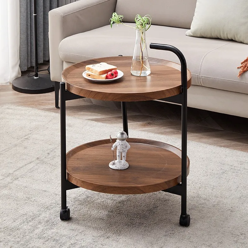 Side Table Decoration Sofa Modern Living Room Furniture Vintage Coffee Side Table With Wheel