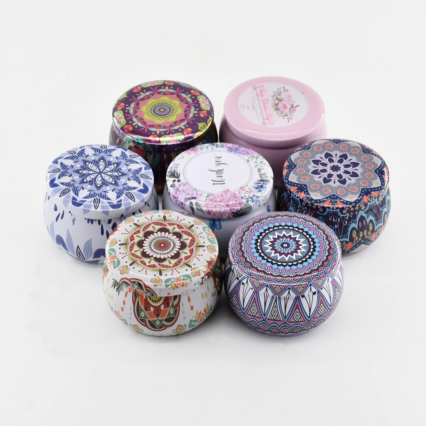 Wholesale Stocked Luxury Color Candle Tin Box Sugar Gift Box Soy Wax Fragrance Empty Decorative Tin Candle Jar