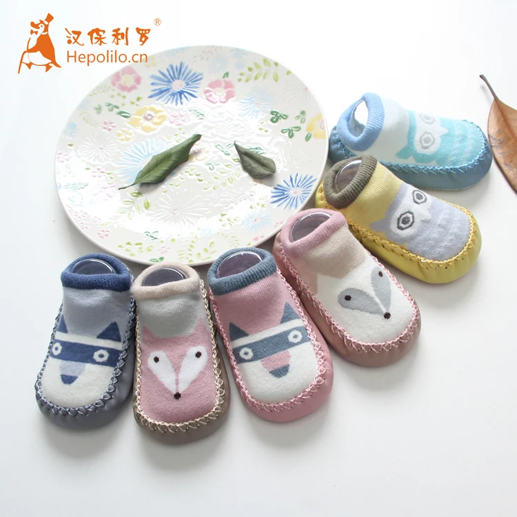 Custom Cartoon Cute Design Baby Girl Organic Cotton Rubber Bottom Baby Socks Kids Sock Shoes Non slip for Baby Boy