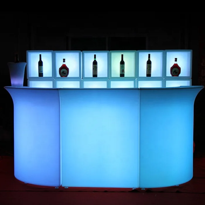 Wholesale nightclub furniture round bar counter /outdoor tiki bars/Glowing bar table stools