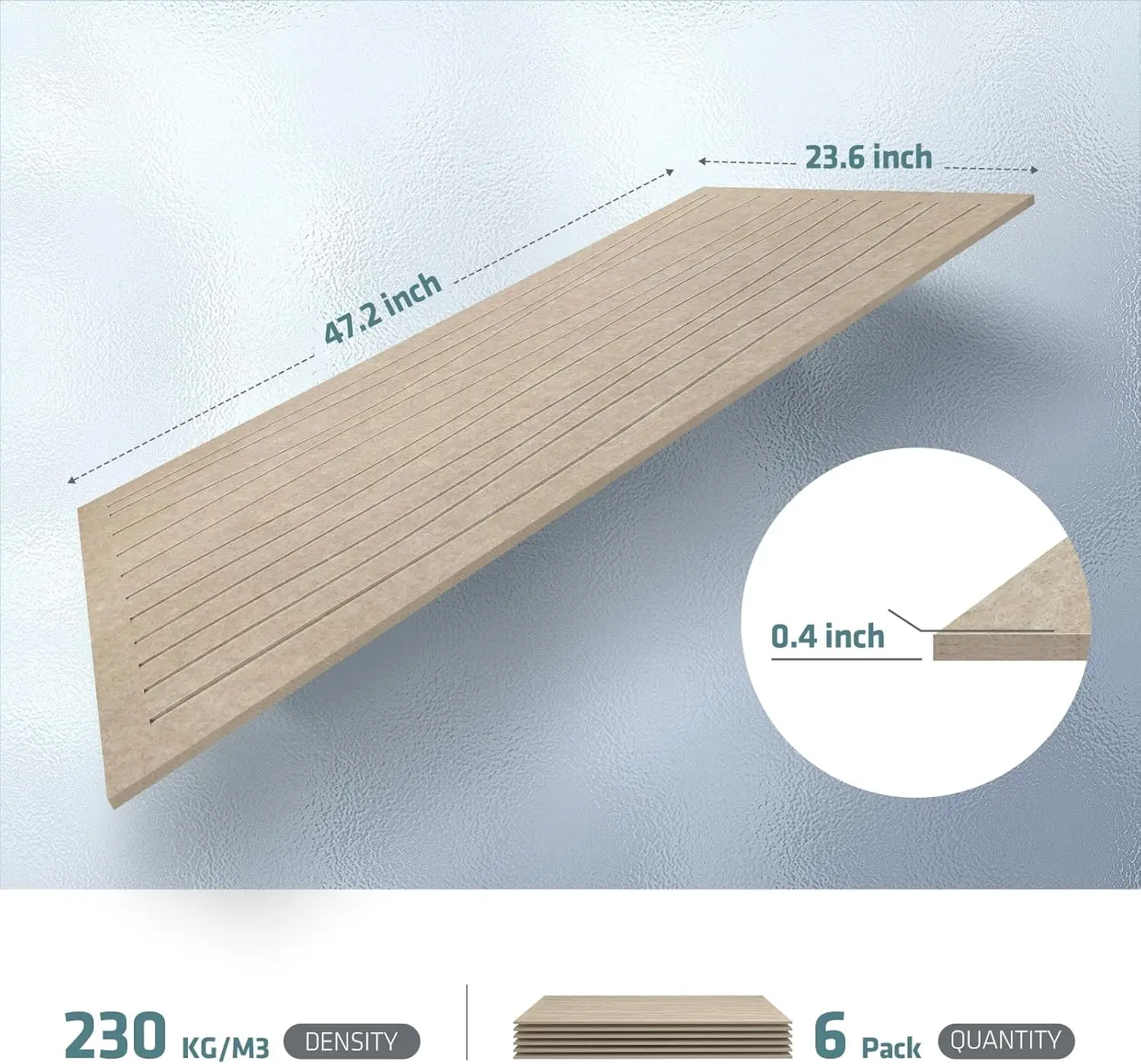 6 Pack Large Acoustic Panels Acoustical Wall Panel Self-Adhesive Decorative Soundproof
