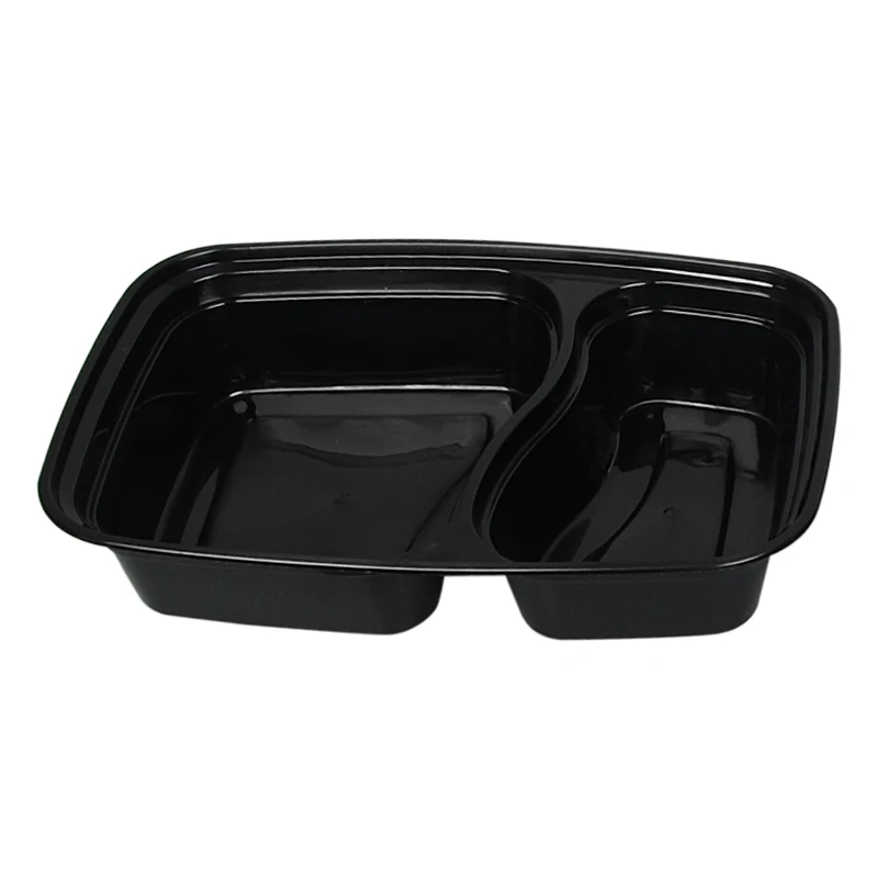 Disposable Plastic 2 Compartment Microwave Square Food Containers