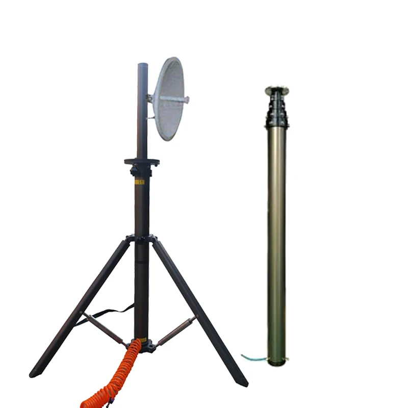 5m 150kgs top loading pneumatic military antenna ham radio mast video