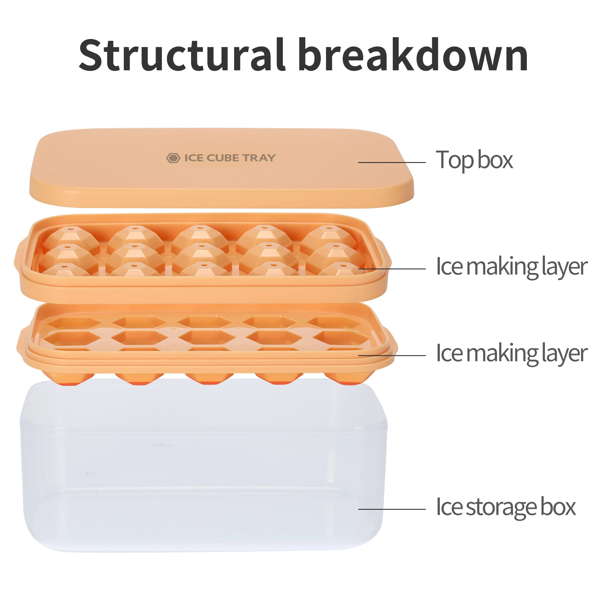 Amazon Hot Selling Reusable Round Ice Cube Tray With Lid Ice Ball Maker Mold Silicone Ice Ball Mold