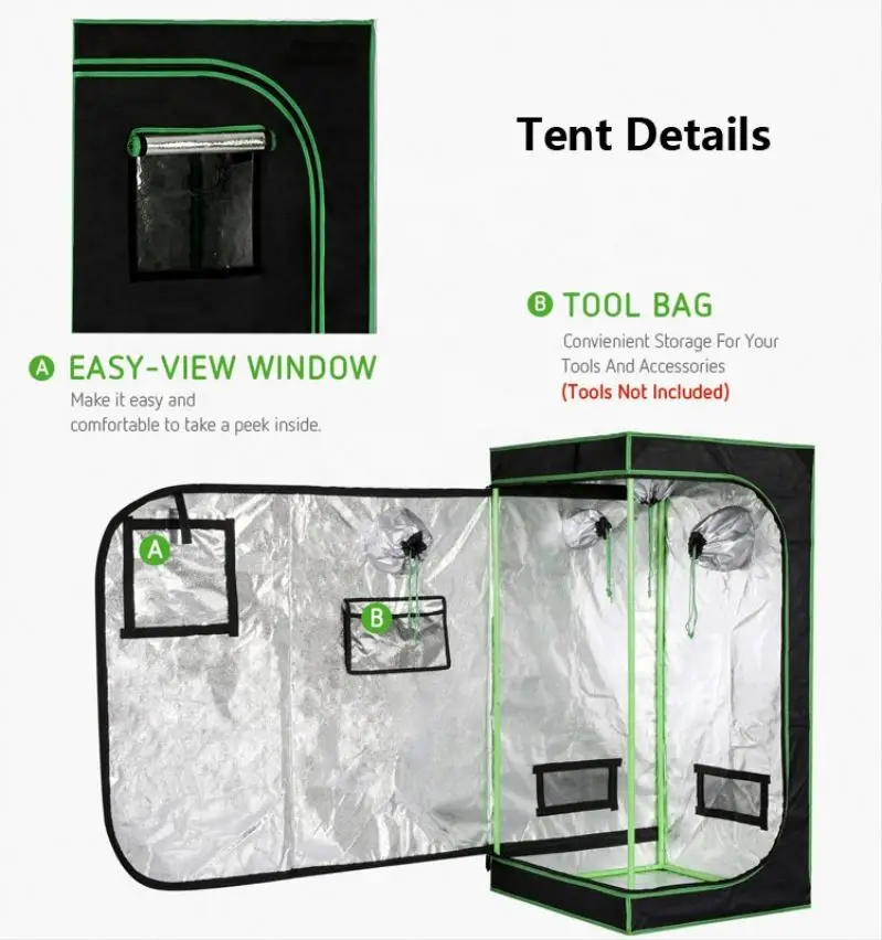 Тенты для выращивания растений 2 в 1 36x24x53 дюйма 90x60x135 см