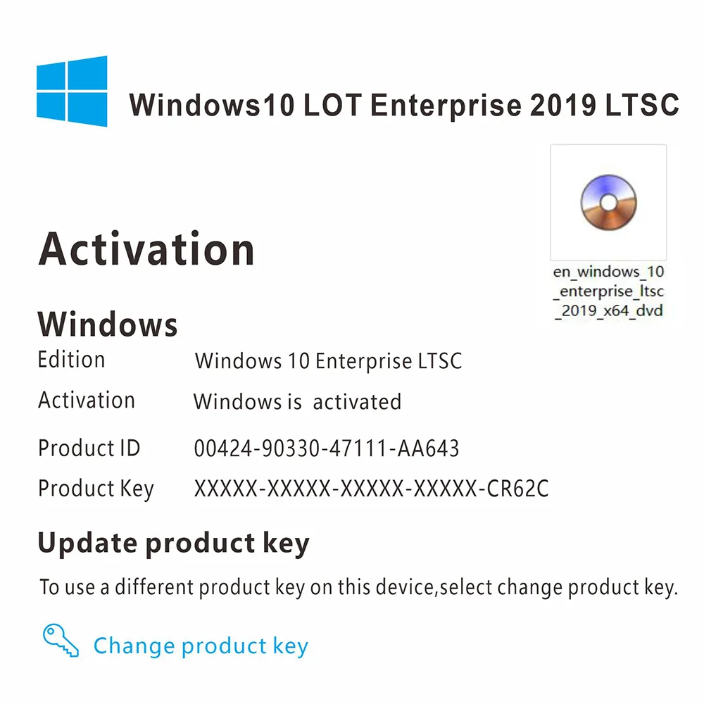 Best Selling MS Windows10 LOT Enterprise 2019 LTSC 64 bit Activation Online license key Code stickers for computer