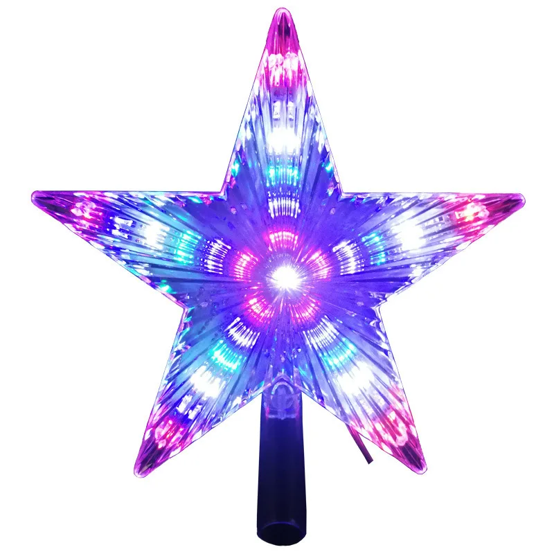 LED lights for  five-pointed star Christmas Tree Top Lamp Star Dynamic Color Changing Effect Fairy Pentagram