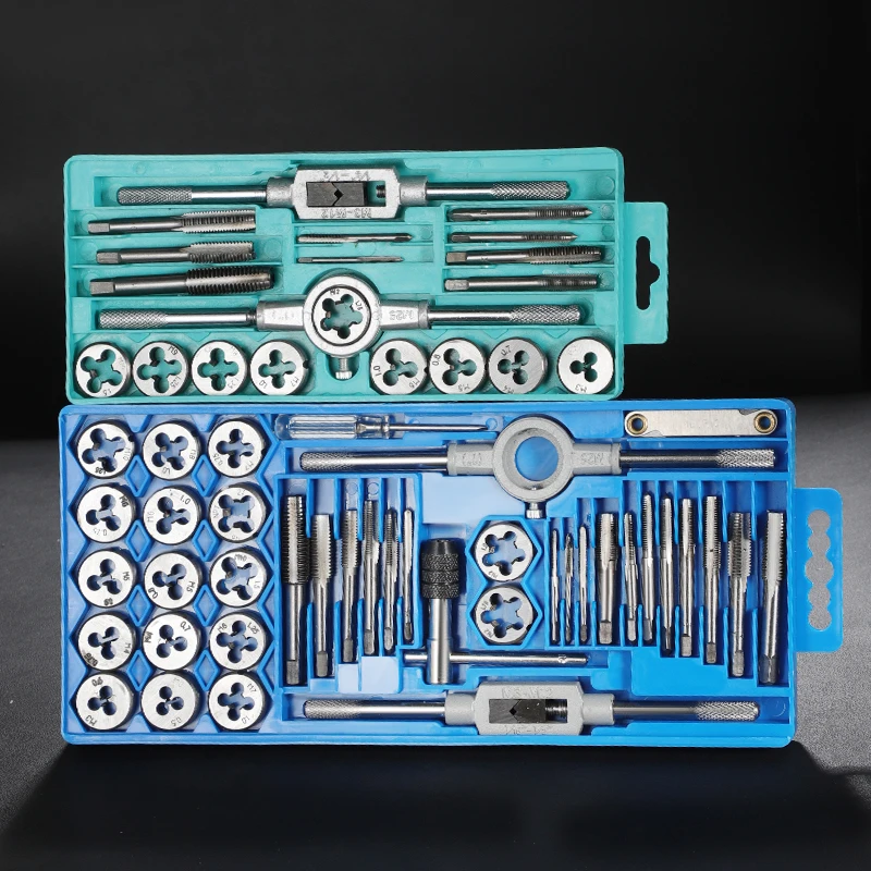 40pcs Hand Tools Die Set Metric Tap And Die Set M3-M12 Screw Thread Plugs Straight Taper Reamer