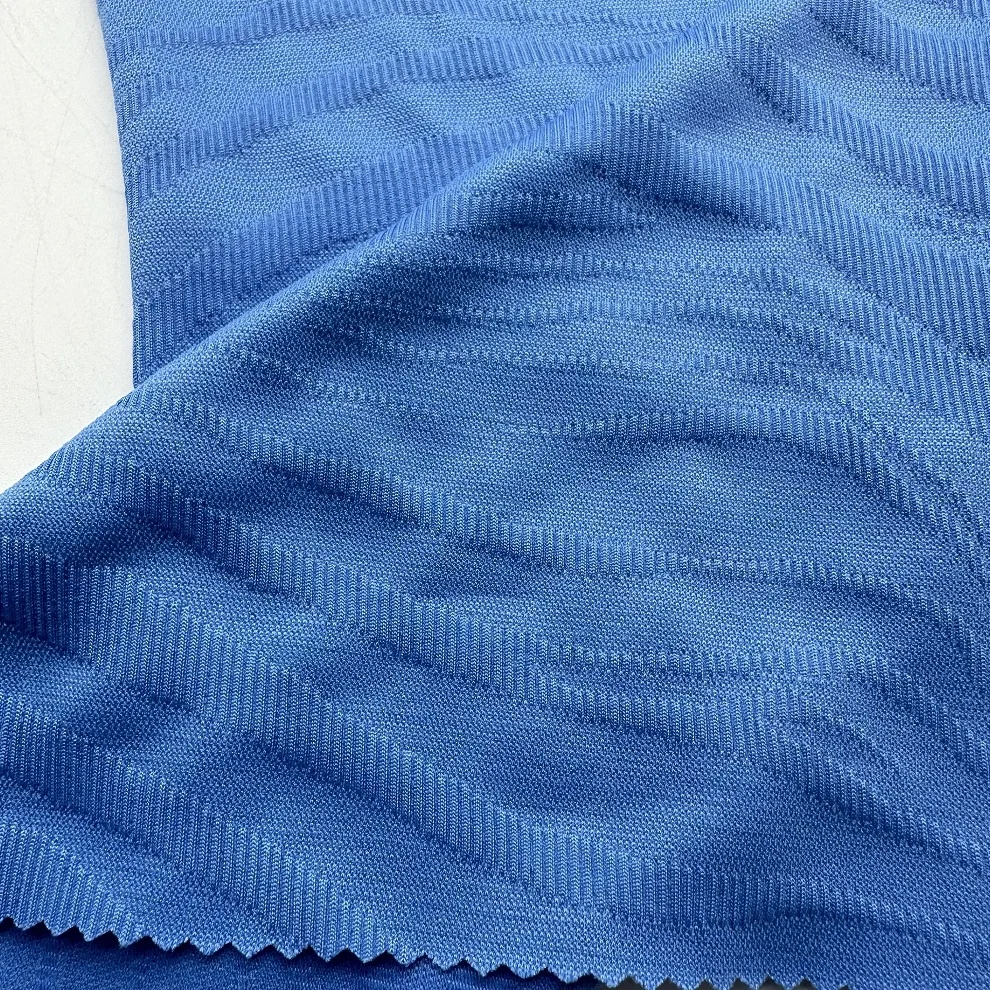 XA3364-TR recycled textured wave pattern jacquard swimwear bikini fabric ECO friendly swim fabric supplier