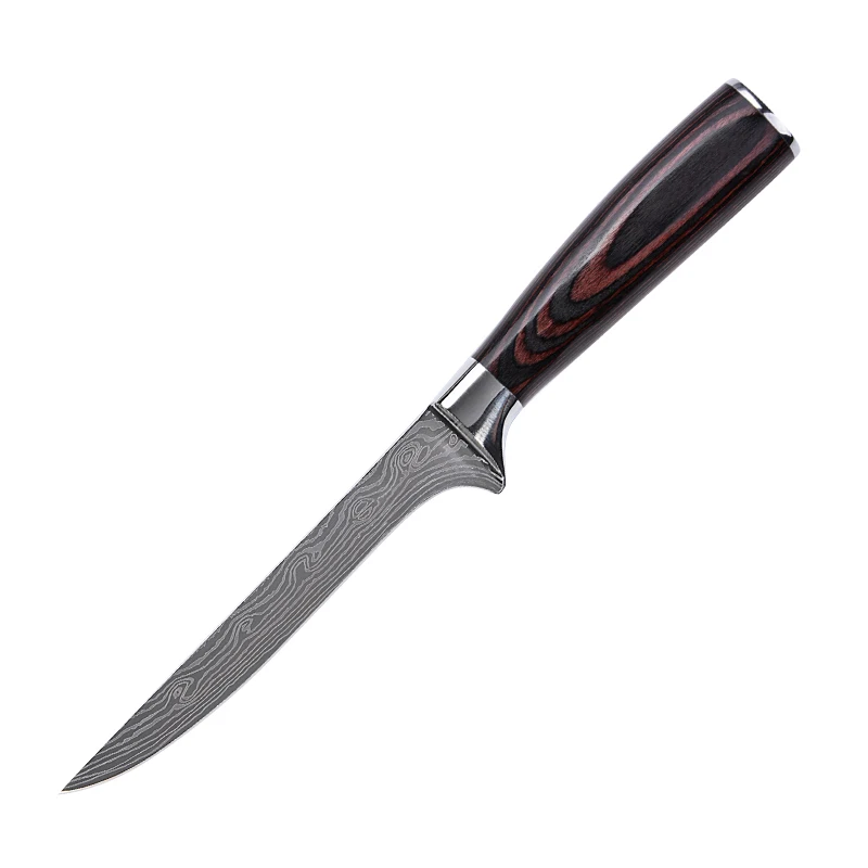 
Timhome new arrival customized 6inch 7Cr17 high carbon steel pakka handle 6inch kitchen boning utility knife 