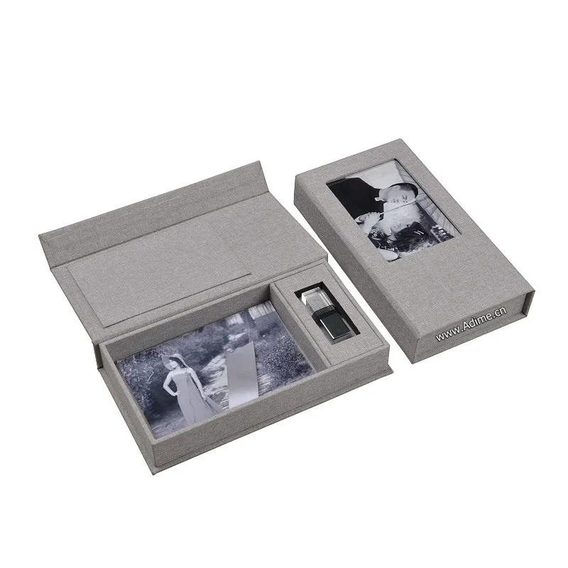 Luxury custom prints packaging boxes wedding Photo USB Gift Box