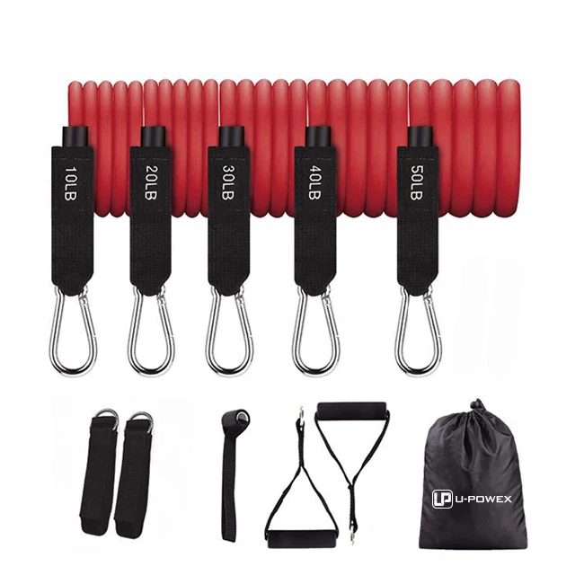 Fitness training latex home gym resistance tube band exercise set