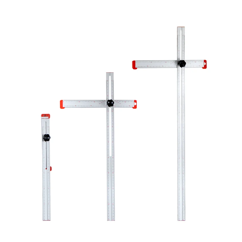 Customizable 90 Degree Aluminum Alloy Adjustable Angle T-Shaped Combination Ruler Multi-Functional Woodworking Tool Hand Tools