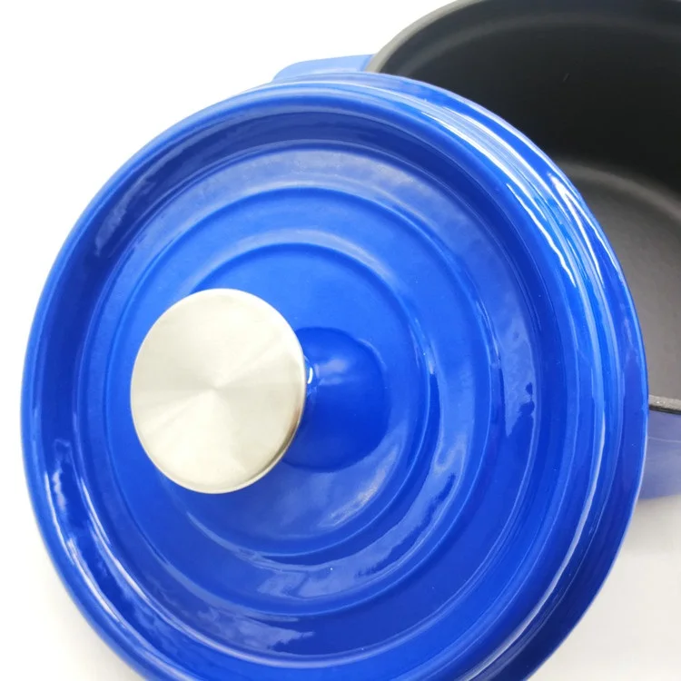 Enameled Cast Iron Dutch Oven Pre-seasoned Casserole Pot with Lid & Handles