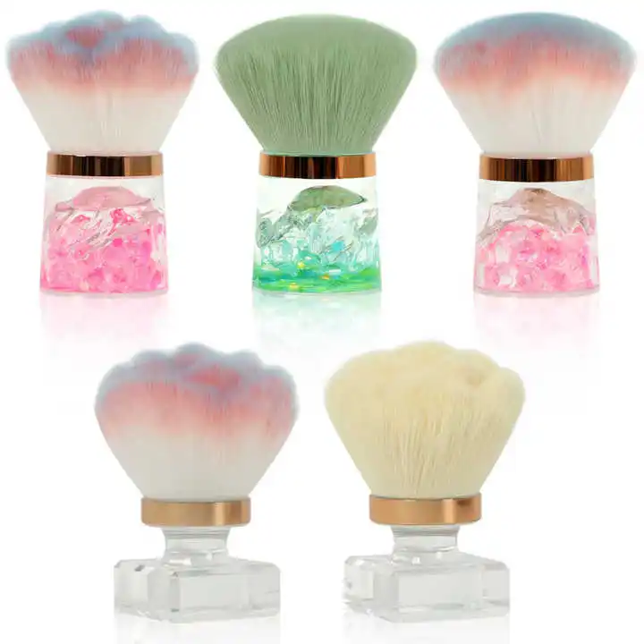 Hot sale crytral Nail dust brush luxury powder Nail brush Face Eye Diamond Rhinestone Makeup Brush Rose Head