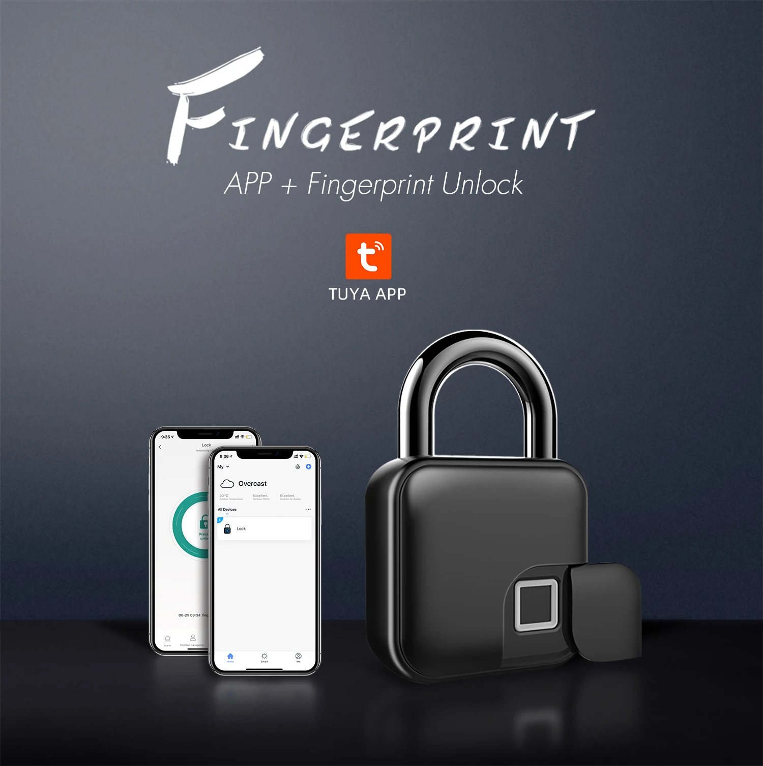 Smart Fingerprint Padlock Locker Tuya WIFI APP Remote Unlock Digital Lock Finger Print Metal