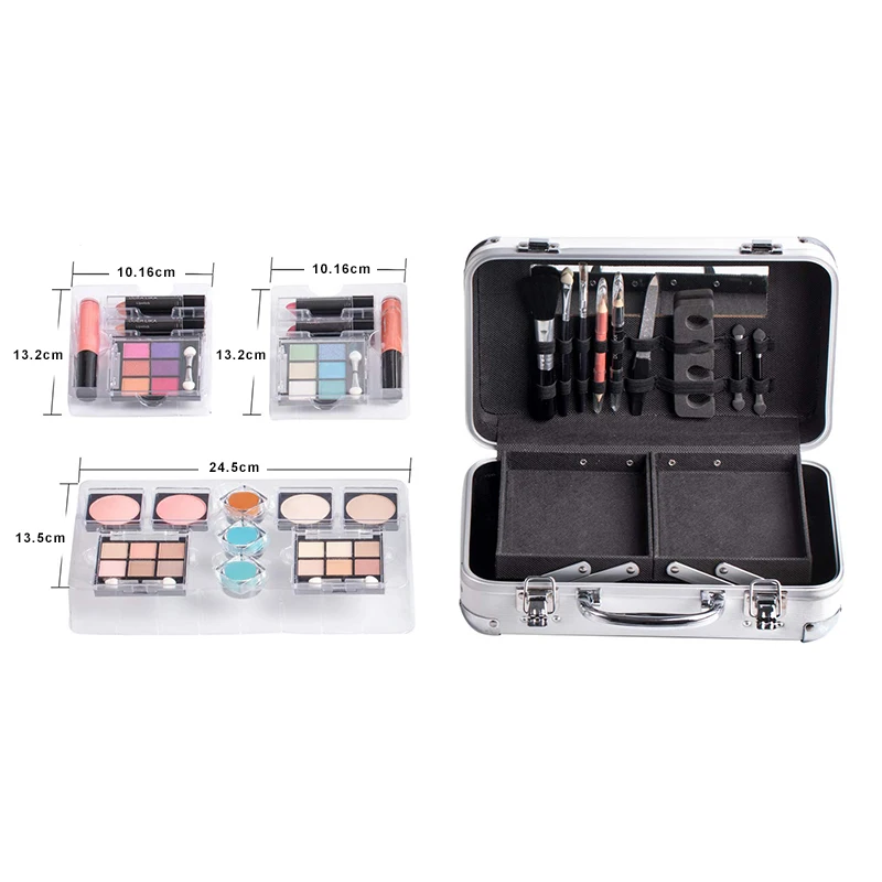 Custom Manufacture Women Gift Eye Shadow Lipstick Makeup Brush Makeup Cosmetic Case Set