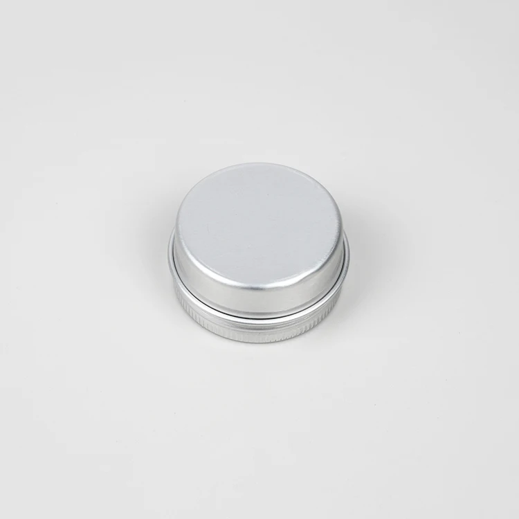 In stock 10ml 10g Silver Empty Cosmetic Metal Tin Can Lip Balm Container Aluminum Jar With Screw Cap
