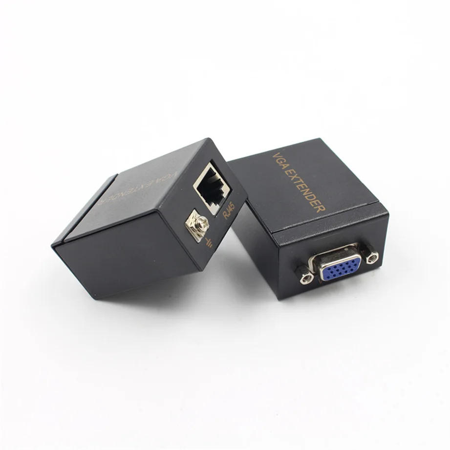 High Quali 60m VGA Extender 1x1 Splitter RJ45 cat5e6 ethernet cable Ethernet Adapter Amplifier support monitor projector HDTV PC