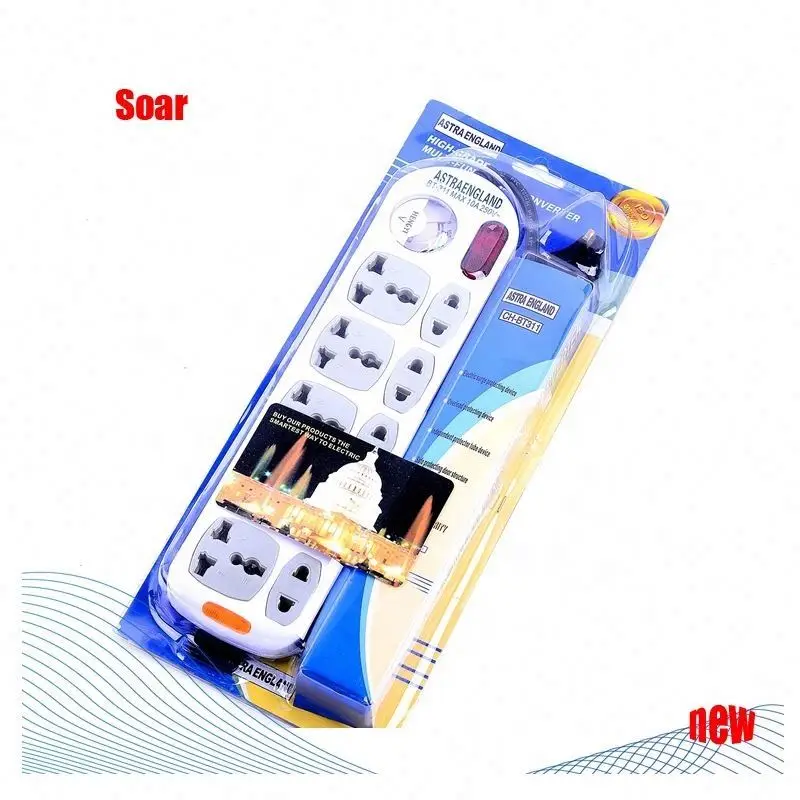 Africa Brand Astra England Low Price Electrical Power Cord Strip Extension Wire Multiple Socket With Voltage Meter