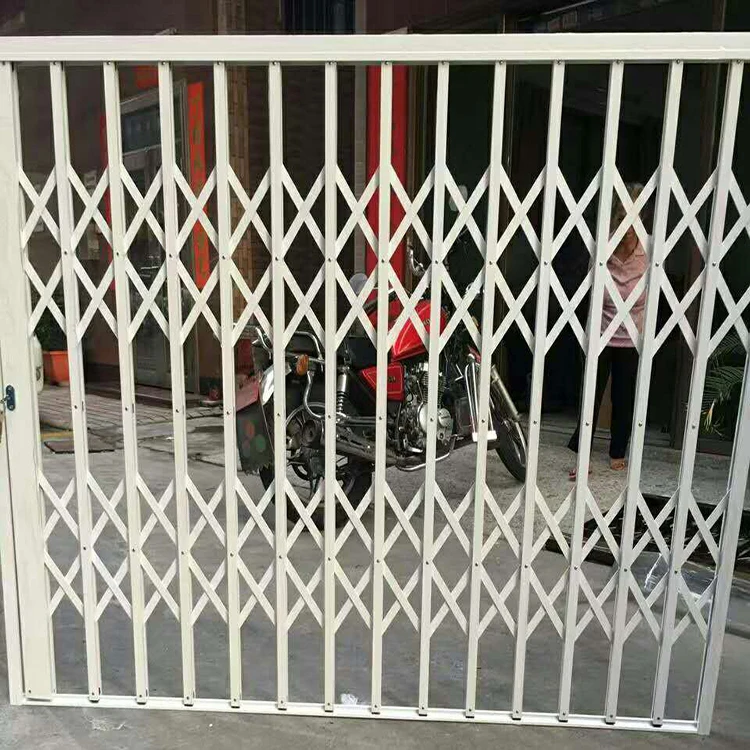 Modern  Retractable Stainless Steel Pull Gates Steel Color Door