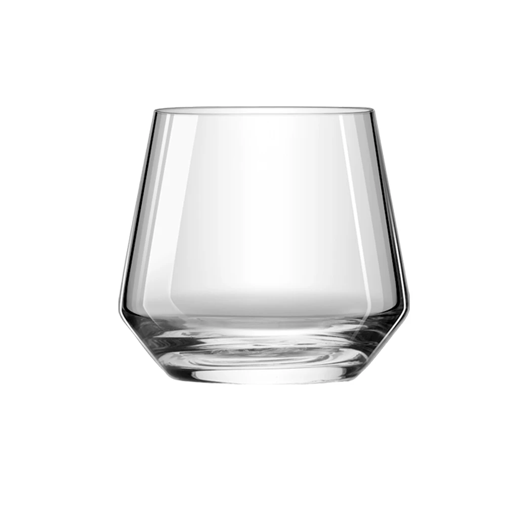FAWLES Crystal Glass Tableware 399ml Stemless Whiskey Glass  Water Cup Classic Lowball Tumblers Glassware for Daily Use