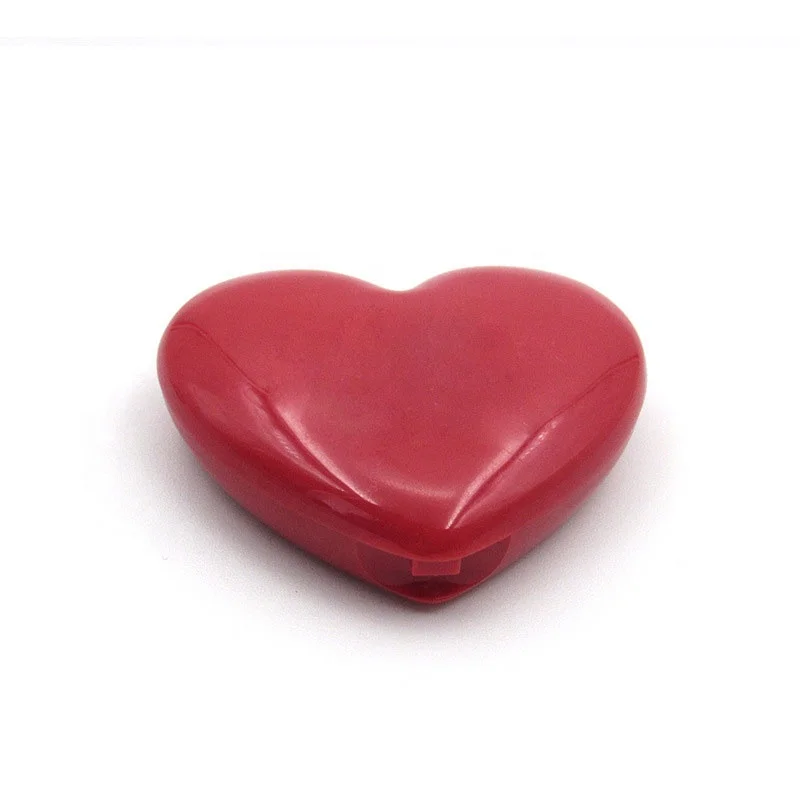 
High Quality Heart Shape Plastic Portable Powder Box Mini Eye shadow Blush Box With Makeup Mirror 