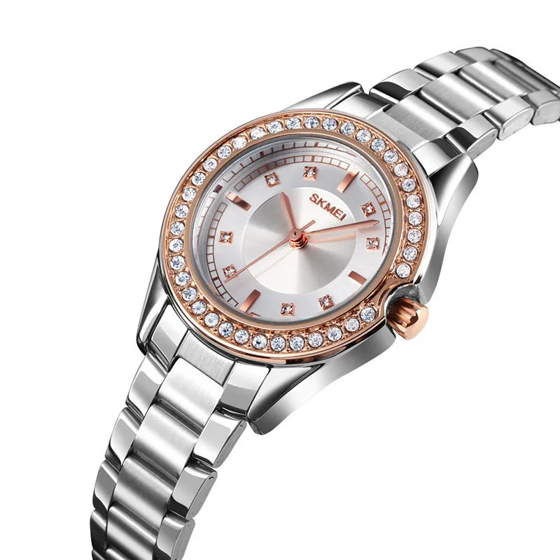 Skmei Brand Luxury Women Watch Stainless Steel Round Japan Movt 1534 Business Quartz Watches