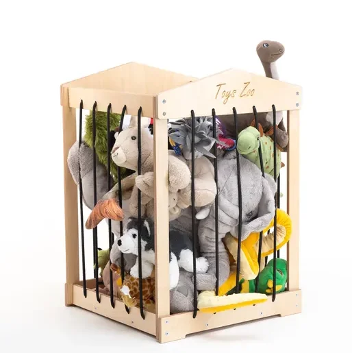 Modern Wood Children Deluxe Toy Box Toy Storage Bins Nursery Toyshelf Stacking Toy Storage Furniture For Playroom Storage