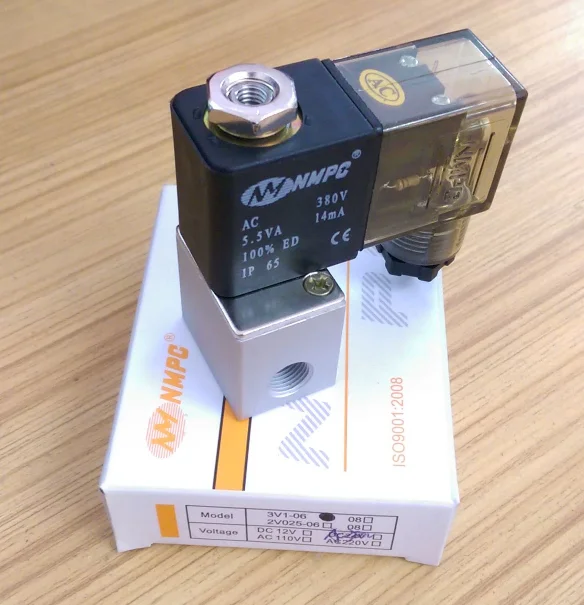 Aluminum brass direct acting 1/8 1/4 2V025-06 2V025-08 normally closed electric 24v 12v 220 volt two way mini solenoid valve