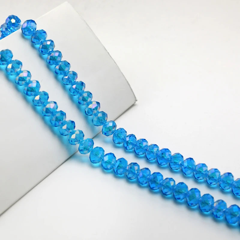 Стеклянные бусины 9x12 мм, граненые бусины Королевского синего цвета, круглые бусины «сделай сам», бусины россыпью для изготовления ювелирных изделий, 72 шт.