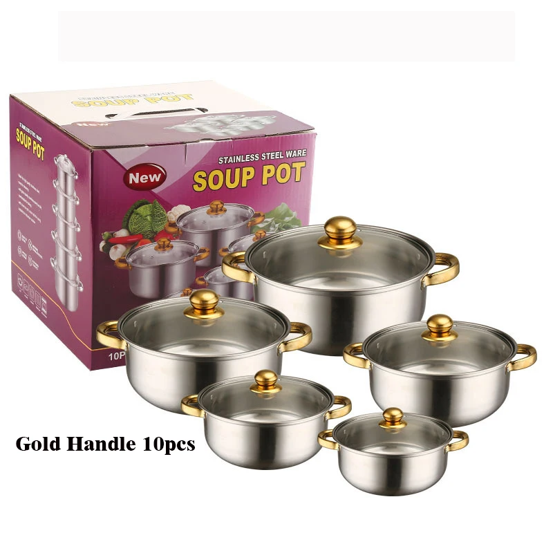 Stay Cool Handles Dishwasher Safe Non Stick Iron Stainless Steel Sonex German Kitchen Cookware Pot Sets Cooking