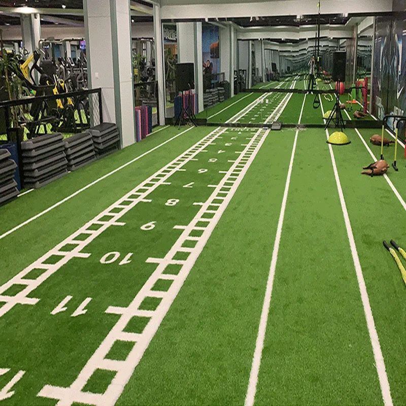 Customized Indoor Pull Sled Turf Marked Gym Sport Flooring Turf Black Artificial Grass for Gym