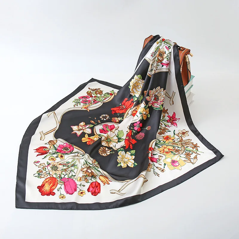 Simple fashion lady plant flower butterfly scarf Star with the navy wind anchor imitation