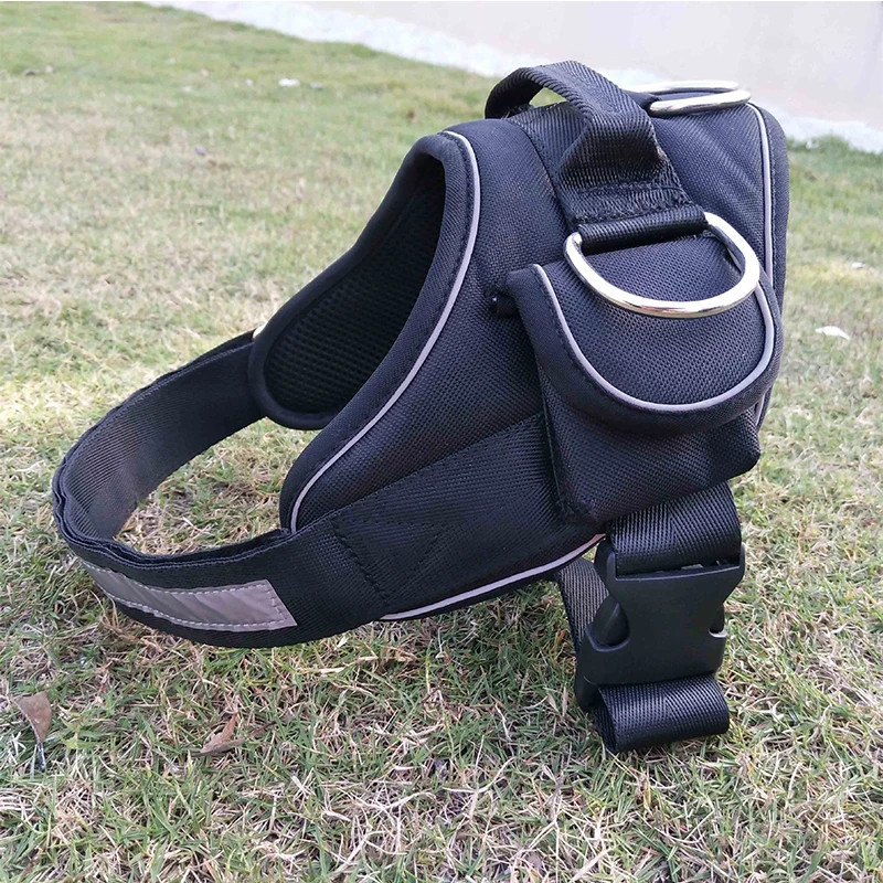 Custom Logo Luxury Dog Harness Wholesale Adjustable Reflective Soft Small Big Pet Clothes Harness Set With Pocket