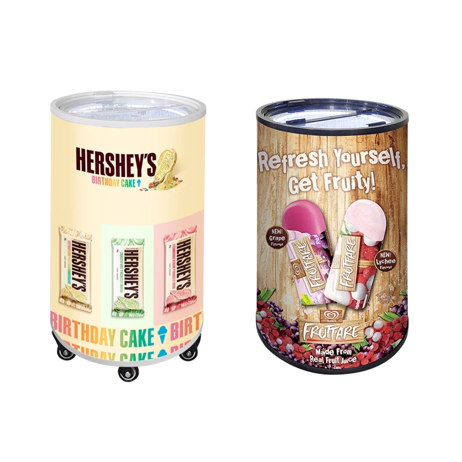 Meisda SD80Y 80L Can Beverage Refrigerator Glass Top Ice Cream Freezer With CE