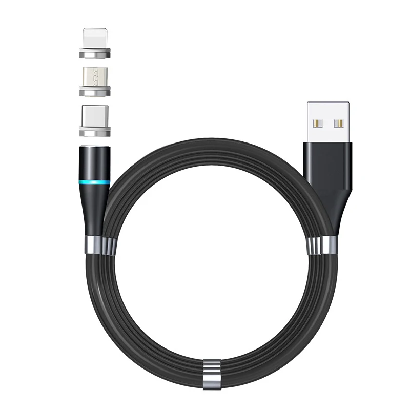 
3 in 1 Magnetic Absorption Data Charger Cable 360 Degree Magnetic Charging Cable For Android Apple Type-c Quick and Easy Storage 