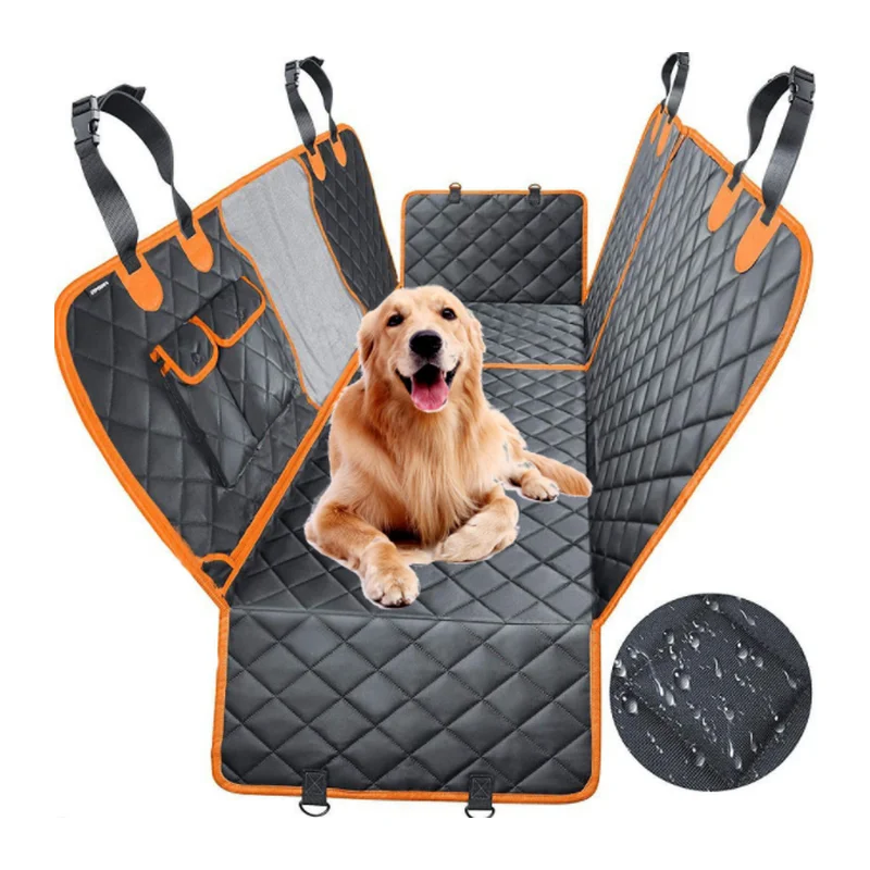 Водонепроницаемый Гамак для собак, коврик для багажника, нескользящий, с защитой от царапин, на заднюю часть, с морским окном, боковые закрылки и карманы для хранения, чехол для автомобильного сиденья для домашних собак