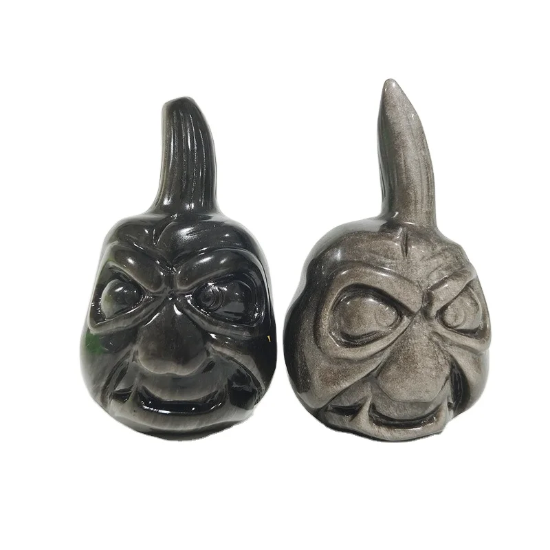 
Wholesale High Quality Natural Gemstone Pumpkin head carve Ornaments For Gifts LSY 