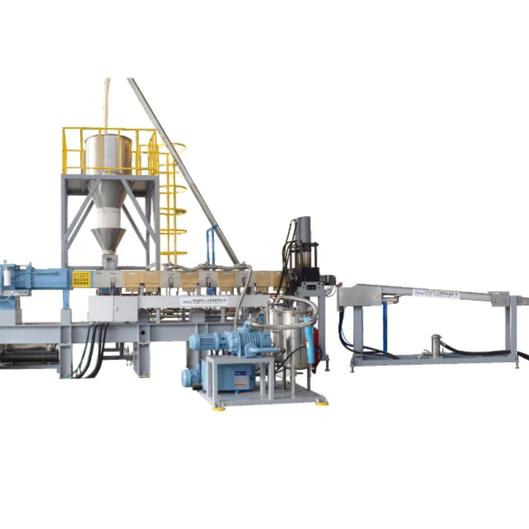 CJWH-75 PET twin screw pelleting line PET bottle flakes recycling granulation line Exhaust screw Recycling granulation