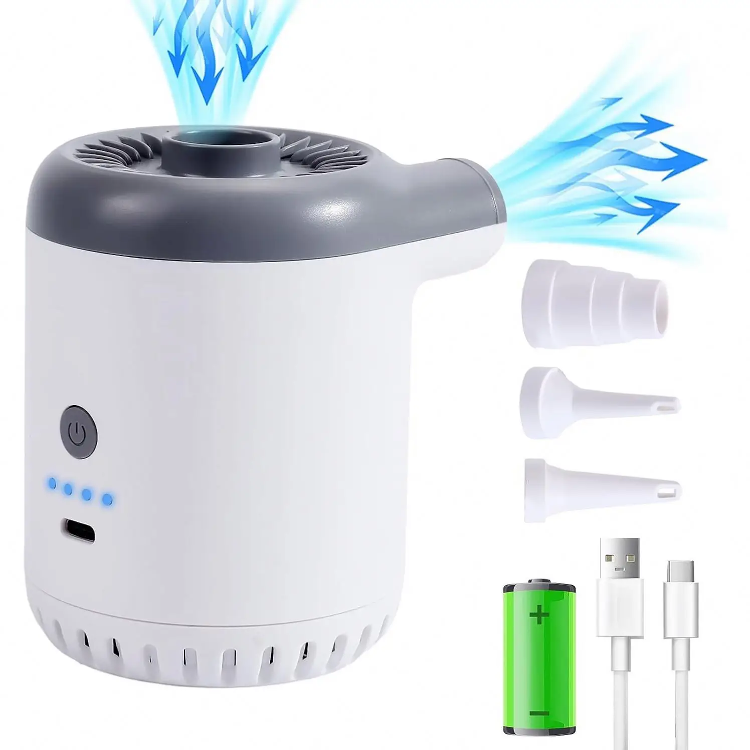 Electric Portable Mini Air Pump For Inflatables Rechargeable Quickly Inflate Deflate For Pool Floats Air Mattress Swimming Ring