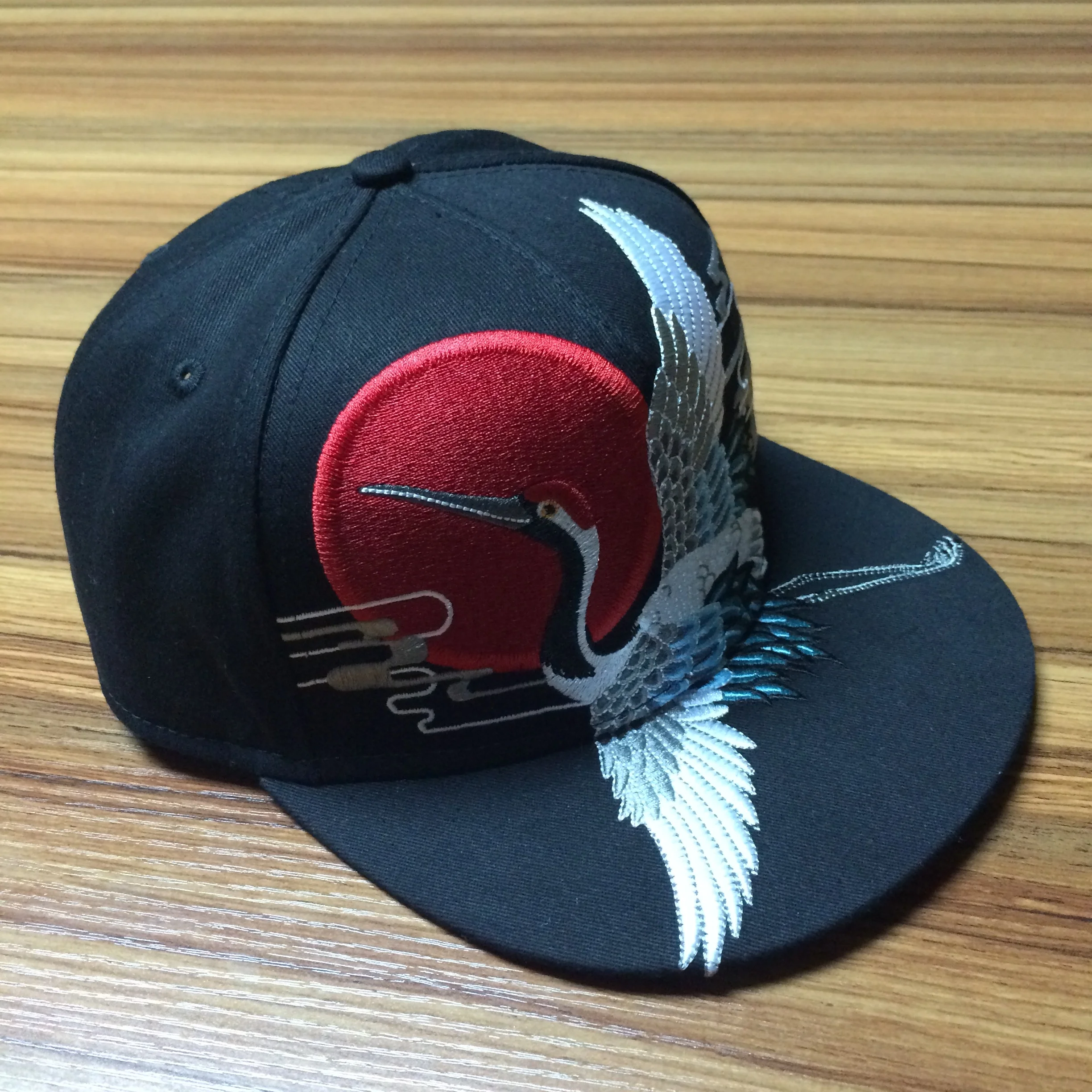 Custom snapback cap with NICE quality Big Bird embroidered logo on front and bill