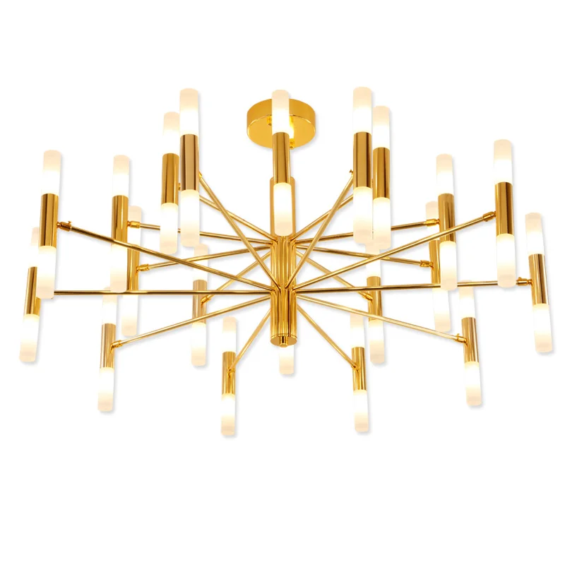 Modern Fashion Designer Black Gold Led Ceiling Art Deco Suspended Chandelier Light Lamp for Kitchen Living Room Loft Bedroom